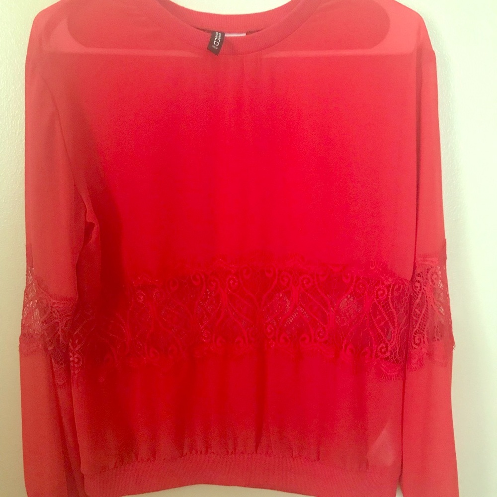 Orange lace top